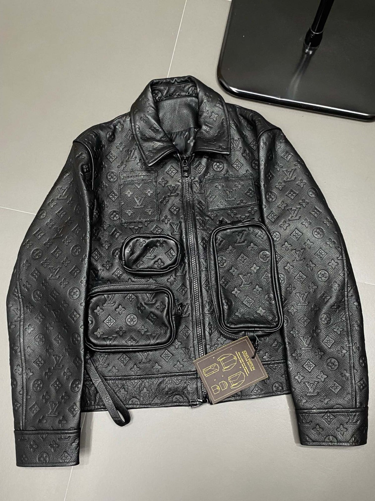 Louie Vuitton Leather Pocket Jacket