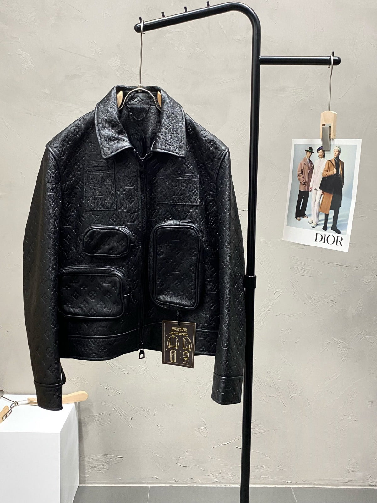 Louie Vuitton Leather Pocket Jacket