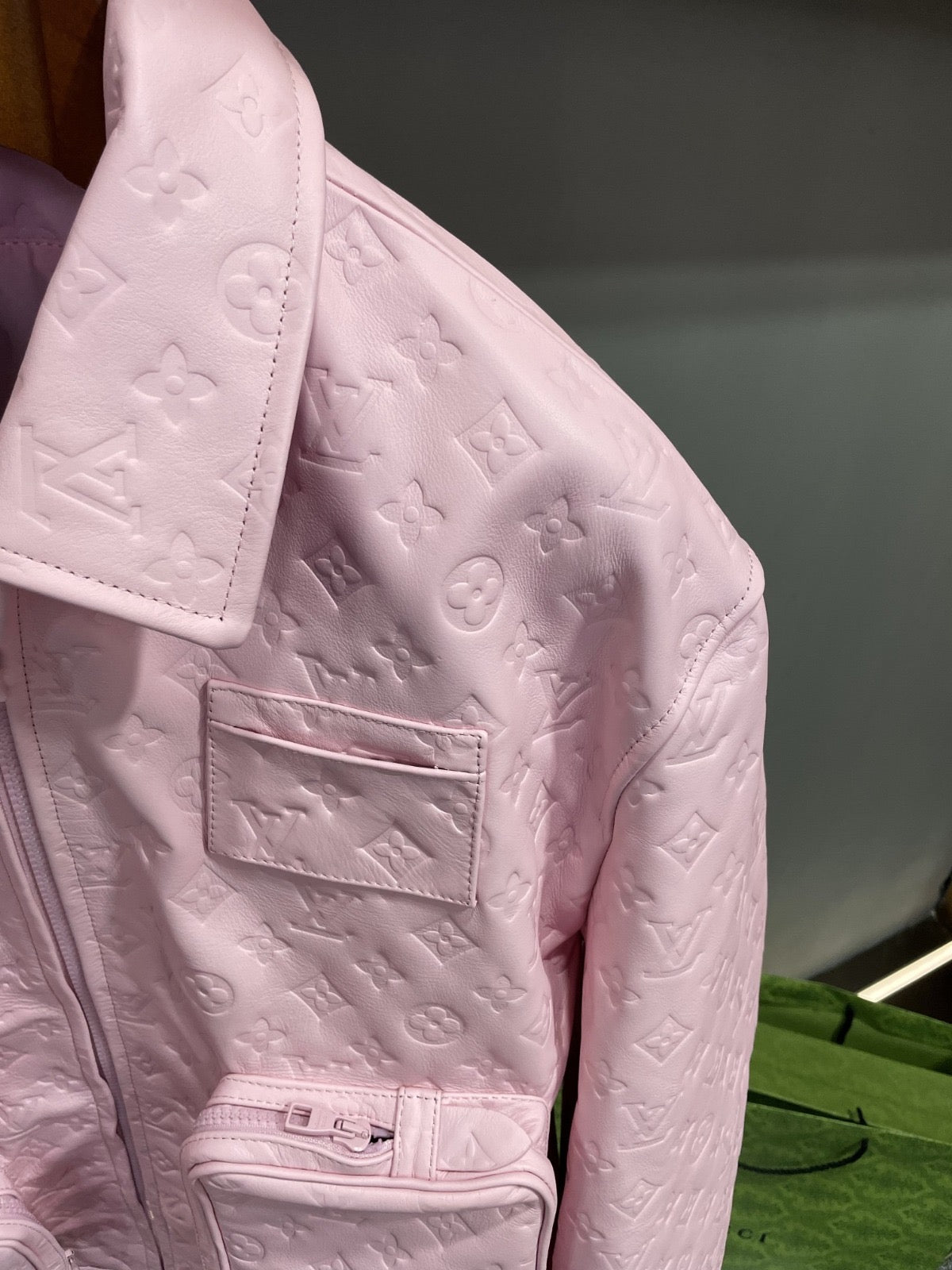 Louie Vuitton Leather Pocket Jacket