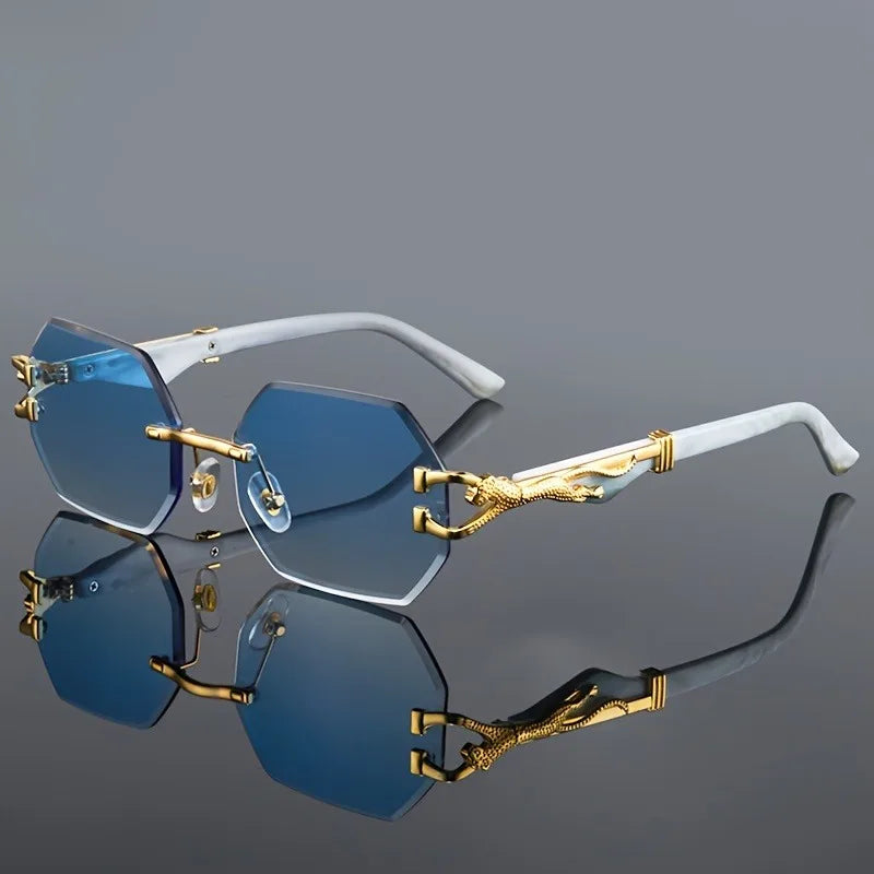 Vintage Leopard Rimless Glasses