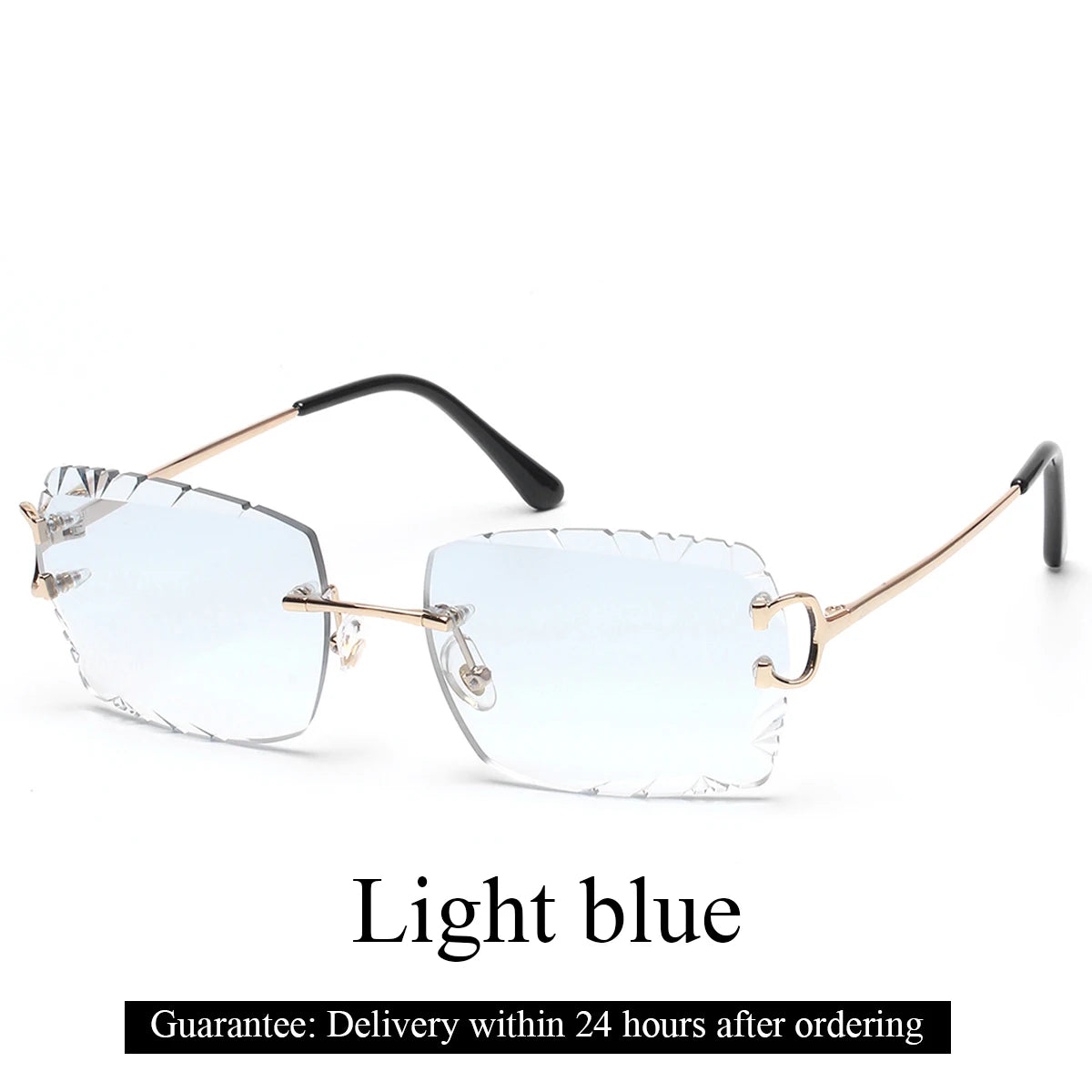 Rimless Diamond Cut Glasses