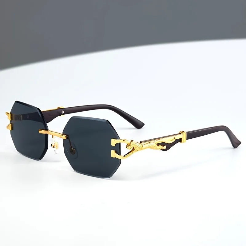 Vintage Leopard Rimless Glasses