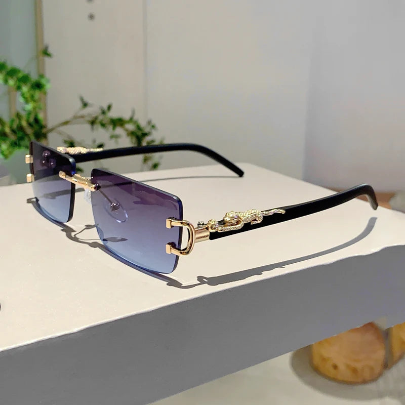 Luxury Leopard Rimless Glasses