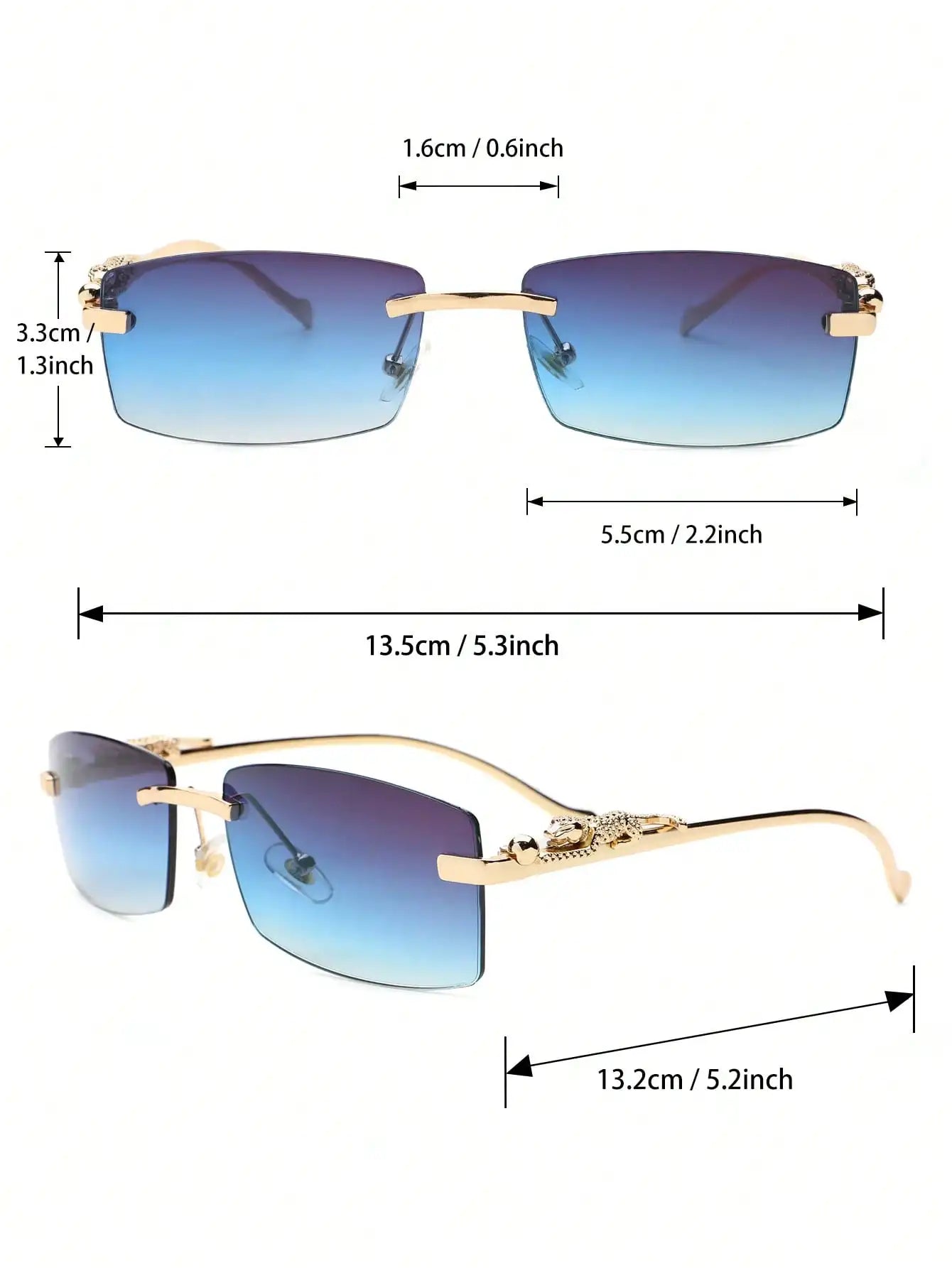 Gold Frame Fashion Glasses