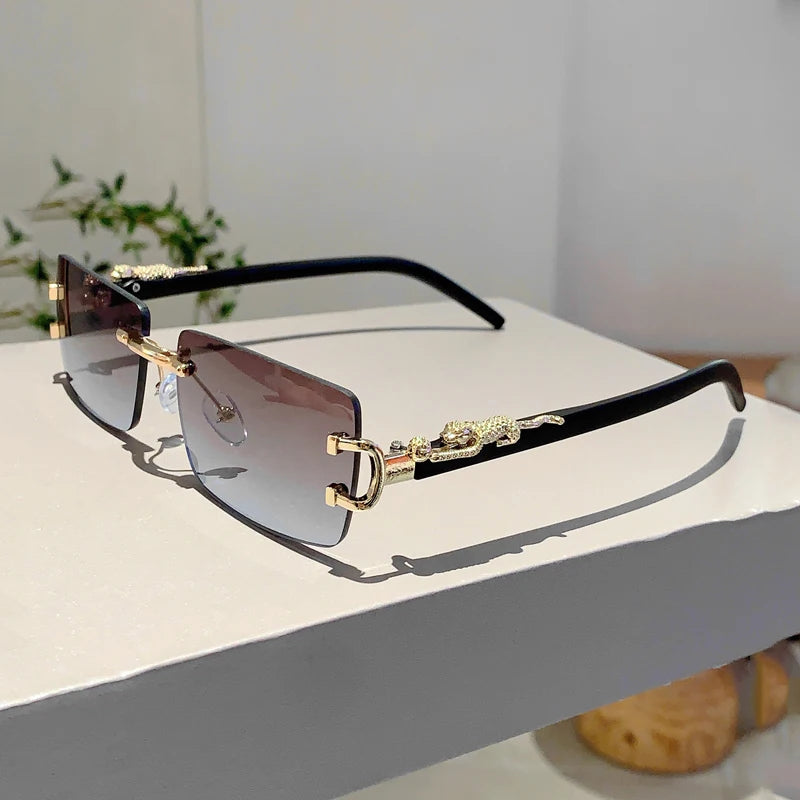 Luxury Leopard Rimless Glasses