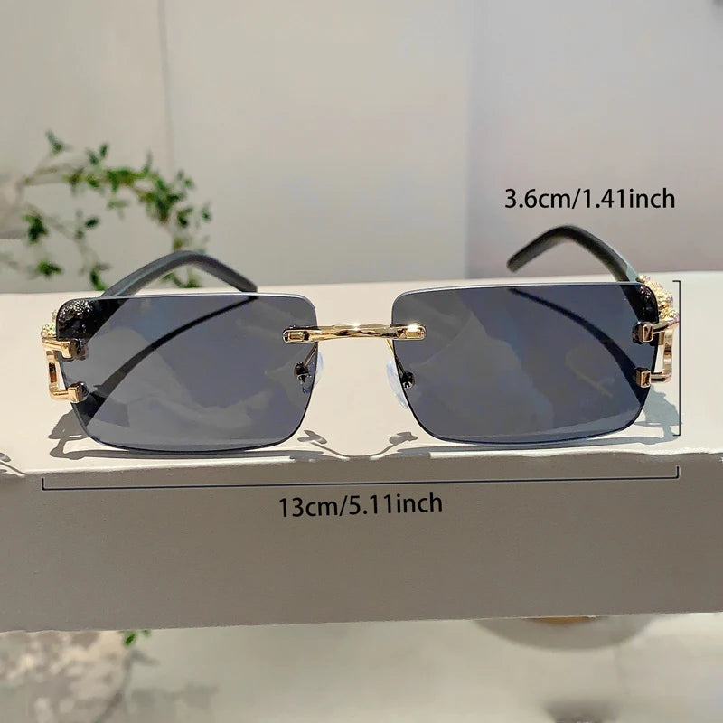 Luxury Leopard Rimless Glasses