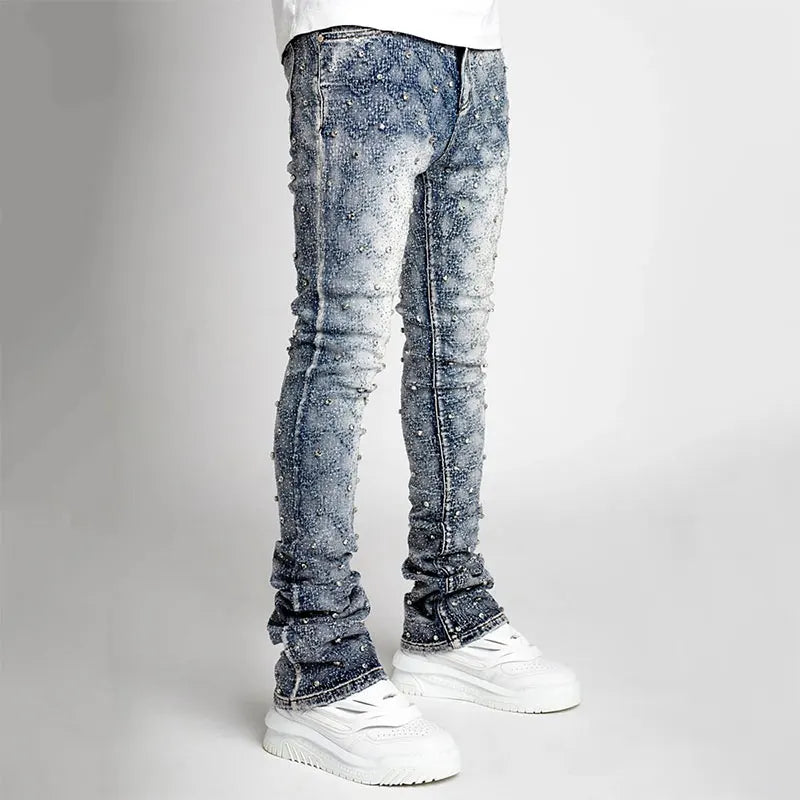 Diamond Pearls Denim Skinny Jeans